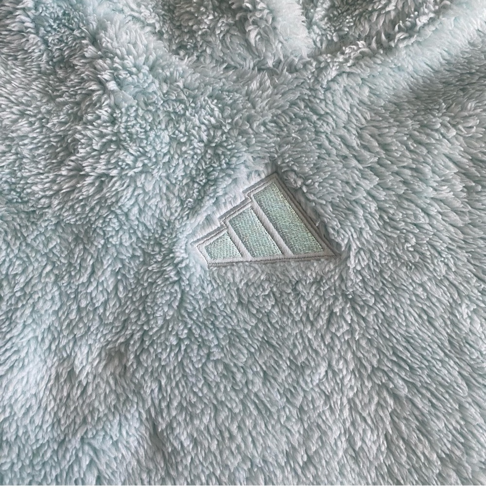 adidas Girls' Plush Light Blue Hooded Pullover nwt M(10-12) - Picture 8 of 10